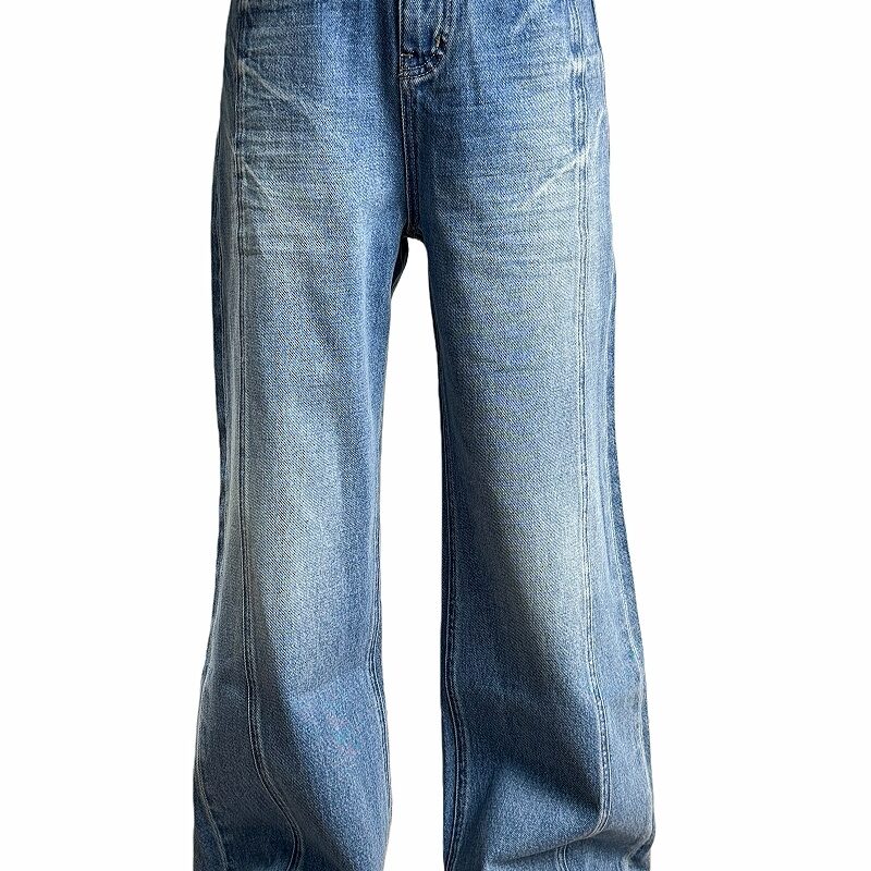 女装蓝色阔腿牛仔裤18#